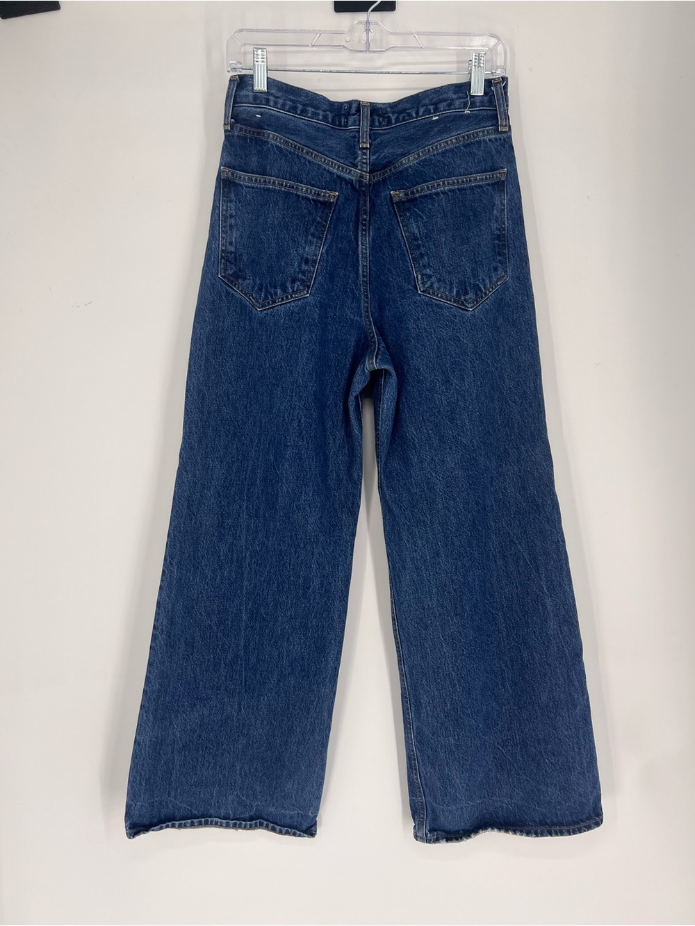 AGOLDE Dame Dark Wash Wide Straight Leg High Waist Designer Denim Jeans 26P - Picture 6 of 8